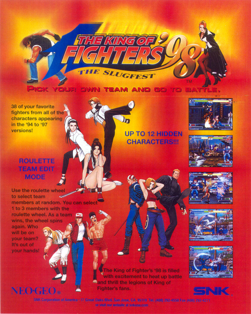 king of fighters 98 characters